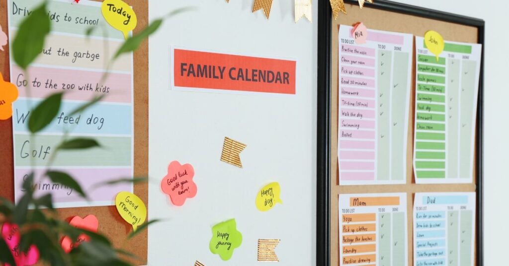 5 Things I Reset Every Night for a Calm Morning: Night time routine for working moms 6 Wall calendars and to do lists, how I reset the night before for a calmer morning